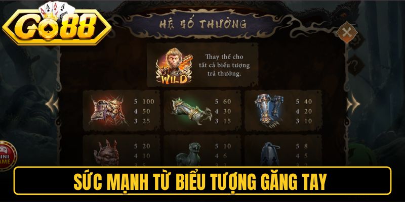 Hắc Thoại Ngộ Không Go88 - Quay Hũ Nhận Thưởng Cực Khủng 3 Sức mạnh từ biểu tượng Găng Tay