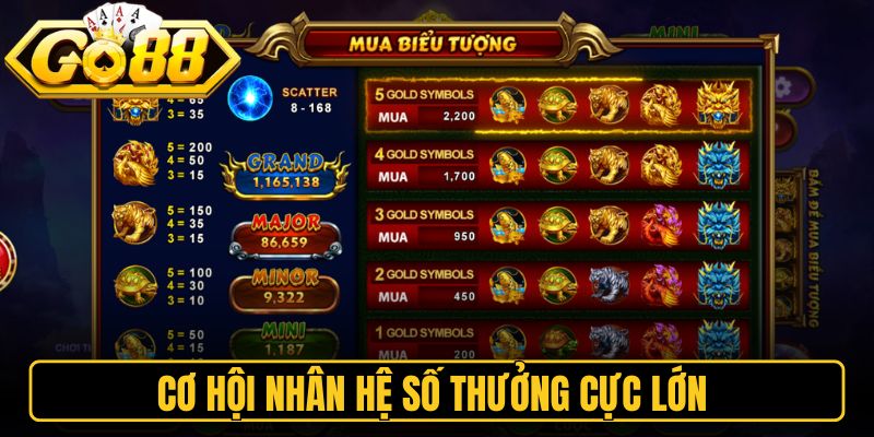 Cơ hội nhân hệ số thưởng cực lớn 