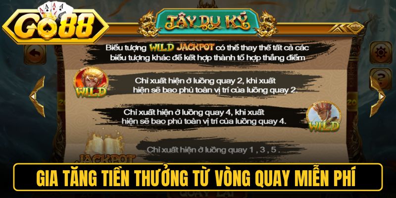 Tây Du Ký Go88 - Trải Nghiệm Vòng Quay Tài Lộc Đỉnh Cao 2 Gia tăng tiền thưởng từ vòng quay miễn phí